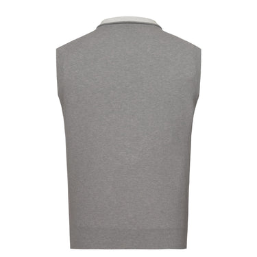 Cruciani Cotton Polo Gilet in Grey Melange - SARTALE