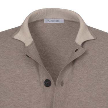 Cruciani Cotton Polo Gilet in Light Taupe Melange - SARTALE