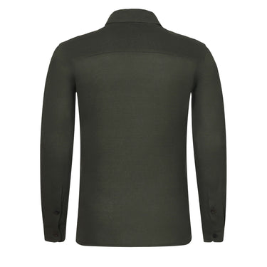 Cruciani Cotton Shirt with Patch Pockets in Green Melange - SARTALE