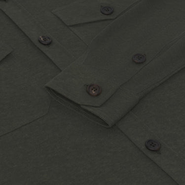 Cruciani Cotton Shirt with Patch Pockets in Green Melange - SARTALE