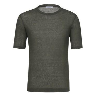 Cruciani Linen T - Shirt in Green Melange - SARTALE