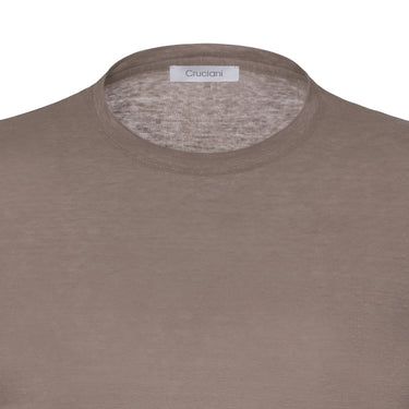 Cruciani Linen T - Shirt in Taupe Melange - SARTALE