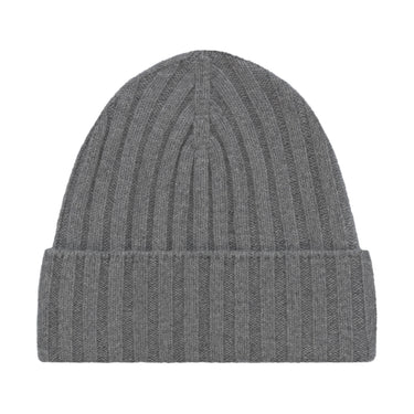 Cruciani Ribbed Cashmere Hat in Grey Melange - SARTALE