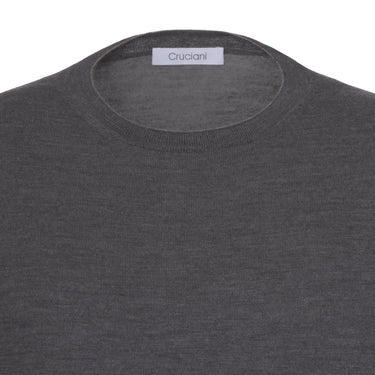 Cruciani Wool Crew - Neck Sweater in Grey Melange - SARTALE