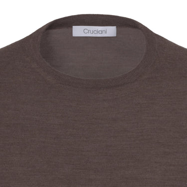 Cruciani Wool Crew - Neck Sweater in Nutria Brown - SARTALE