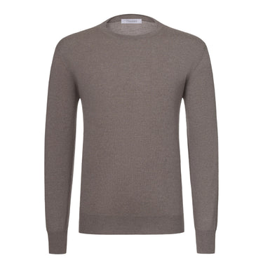 Cruciani Wool Crew - Neck Sweater in Oak Brown Melange - SARTALE