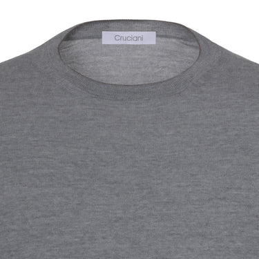 Cruciani Wool Crew - Neck Sweater in Seal Grey Melange - SARTALE