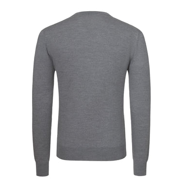Cruciani Wool Crew - Neck Sweater in Seal Grey Melange - SARTALE