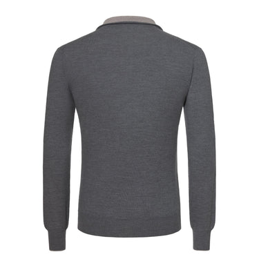 Cruciani Wool Half - Zip Sweater in Steel Grey Melange - SARTALE