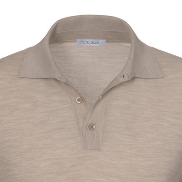 Cruciani Wool Polo Shirt in Greige Melange - SARTALE
