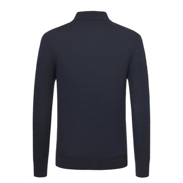 Cruciani Wool Sweater Polo Shirt in Dark Blue Suit - SARTALE