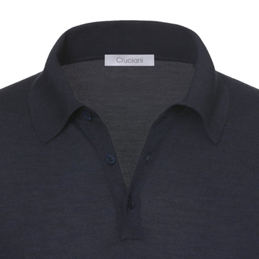 Cruciani Wool Sweater Polo Shirt in Dark Blue Suit - SARTALE