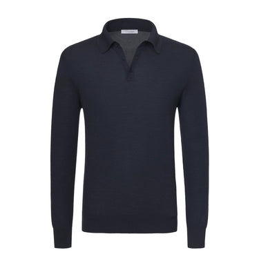 Cruciani Wool Sweater Polo Shirt in Dark Blue Suit - SARTALE