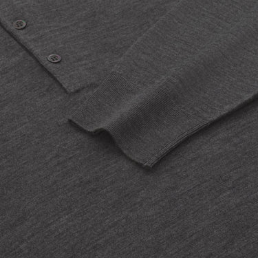 Cruciani Wool Sweater Polo Shirt in Grey Melange - SARTALE
