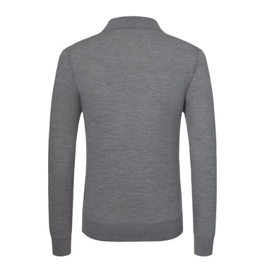 Cruciani Wool Sweater Polo Shirt in Medium Grey Melange - SARTALE