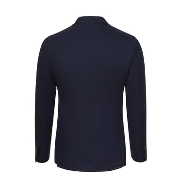 De Petrillo Double - Breasted Wool Jacket in Navy Blue Melange. Exclusively Made for Sartale - SARTALE