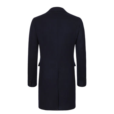 De Petrillo Single - Breasted Cashmere Coat in Navy Blue. Exclusively Made for Sartale - SARTALE