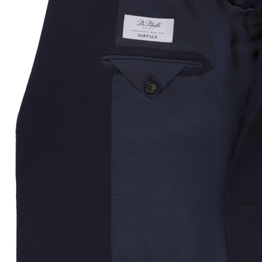 De Petrillo Single - Breasted Cashmere Coat in Navy Blue. Exclusively Made for Sartale - SARTALE