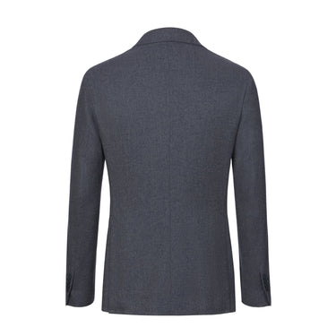 De Petrillo Single - Breasted Cashmere Jacket in Blue Melange. Exclusively Made for Sartale - SARTALE