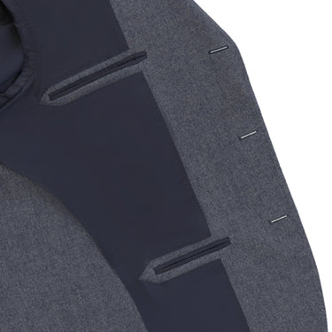 De Petrillo Single - Breasted Cashmere Jacket in Blue Melange. Exclusively Made for Sartale - SARTALE