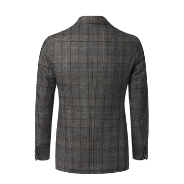 De Petrillo Single - Breasted Checked Wool Jacket in Grey. Exclusively Made for Sartale - SARTALE