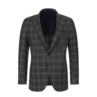 De Petrillo Single - Breasted Glencheck Wool - Blend Jacket in Grey - SARTALE