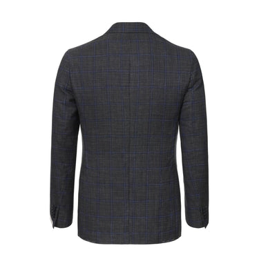 De Petrillo Single - Breasted Wool - Blend Jacket in Grey and Blue - SARTALE