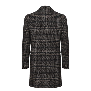 De Petrillo Single - Breasted Wool Coat in Black and Warm White. Exclusively Made for Sartale - SARTALE