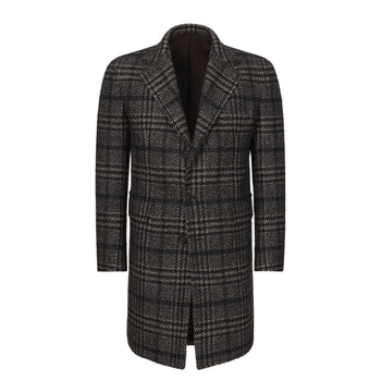 De Petrillo Single - Breasted Wool Coat in Black and Warm White. Exclusively Made for Sartale - SARTALE