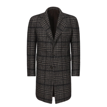 De Petrillo Single - Breasted Wool Coat in Black and Warm White. Exclusively Made for Sartale - SARTALE