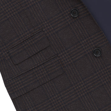 De Petrillo Single - Breasted Wool Coat in Brown Melange and Dark Blue. Exclusively Made for Sartale - SARTALE