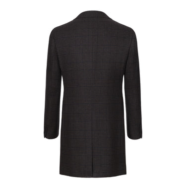 De Petrillo Single - Breasted Wool Coat in Brown Melange and Dark Blue. Exclusively Made for Sartale - SARTALE