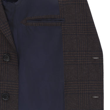 De Petrillo Single - Breasted Wool Coat in Brown Melange and Dark Blue. Exclusively Made for Sartale - SARTALE