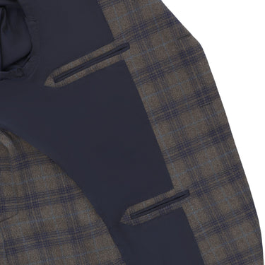 De Petrillo Single - Breasted Wool Jacket in Grey and Dark Blue. Exclusively Made for Sartale - SARTALE