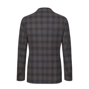De Petrillo Single - Breasted Wool Jacket in Grey and Dark Blue. Exclusively Made for Sartale - SARTALE