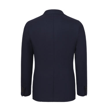 De Petrillo Single - Breasted Wool Jacket in Navy Blue Melange. Exclusively Made for Sartale - SARTALE