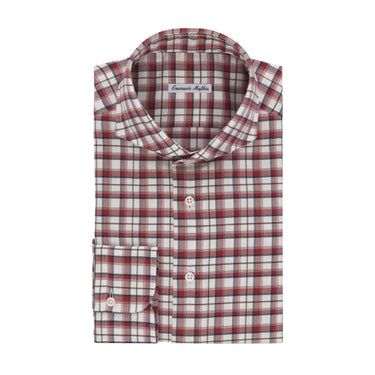 Emanuele Maffeis Checked Cotton Shirt in Red Multicolor - SARTALE