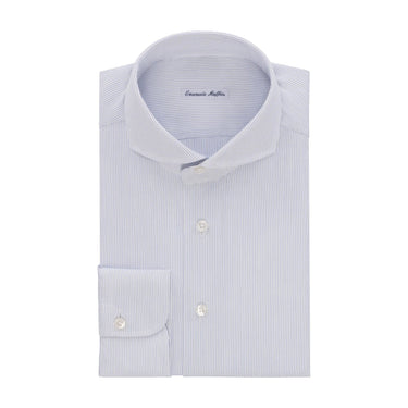 Emanuele Maffeis Striped Cotton Shirt in Blue - SARTALE