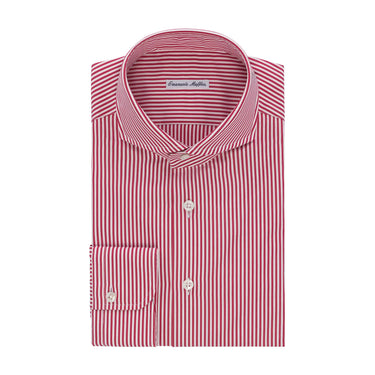 Emanuele Maffeis Striped Cotton Shirt in Red and White - SARTALE