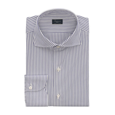 Finamore Striped Cotton Shirt in Blue and White - SARTALE