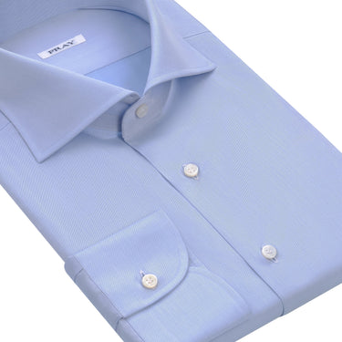 Fray Classic Cotton Shirt in Light Blue with Cutaway Collar - SARTALE