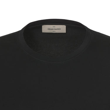 Gran Sasso Cotton Crew - Neck T - Shirt in Black - SARTALE