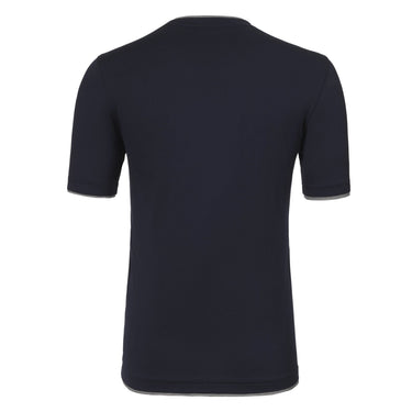 Gran Sasso Cotton Crew - Neck T - Shirt in Dark Blue - SARTALE