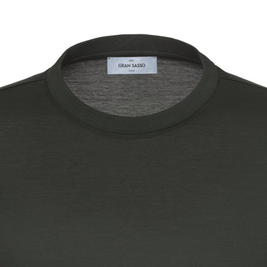 Gran Sasso Cotton Crew - Neck T - Shirt in Forest Green - SARTALE