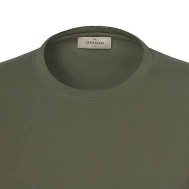 Gran Sasso Cotton Crew - Neck T - Shirt in Military Green - SARTALE