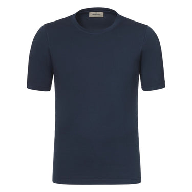 Gran Sasso Cotton Crew - Neck T - Shirt in Navy Blue - SARTALE