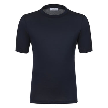 Gran Sasso Cotton Crew - Neck T - Shirt in Navy Blue - SARTALE