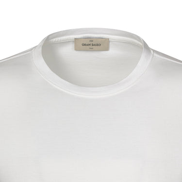 Gran Sasso Cotton Crew - Neck T - Shirt in Off White - SARTALE