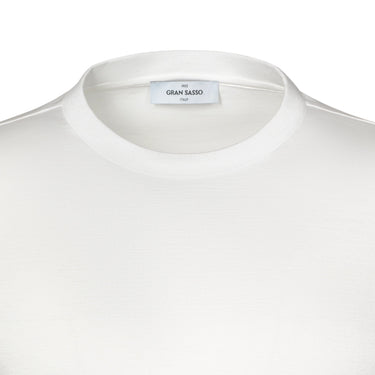 Gran Sasso Cotton Crew - Neck T - Shirt in Off White - SARTALE