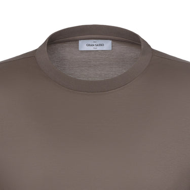 Gran Sasso Cotton Crew - Neck T - Shirt in Peanut Brown - SARTALE